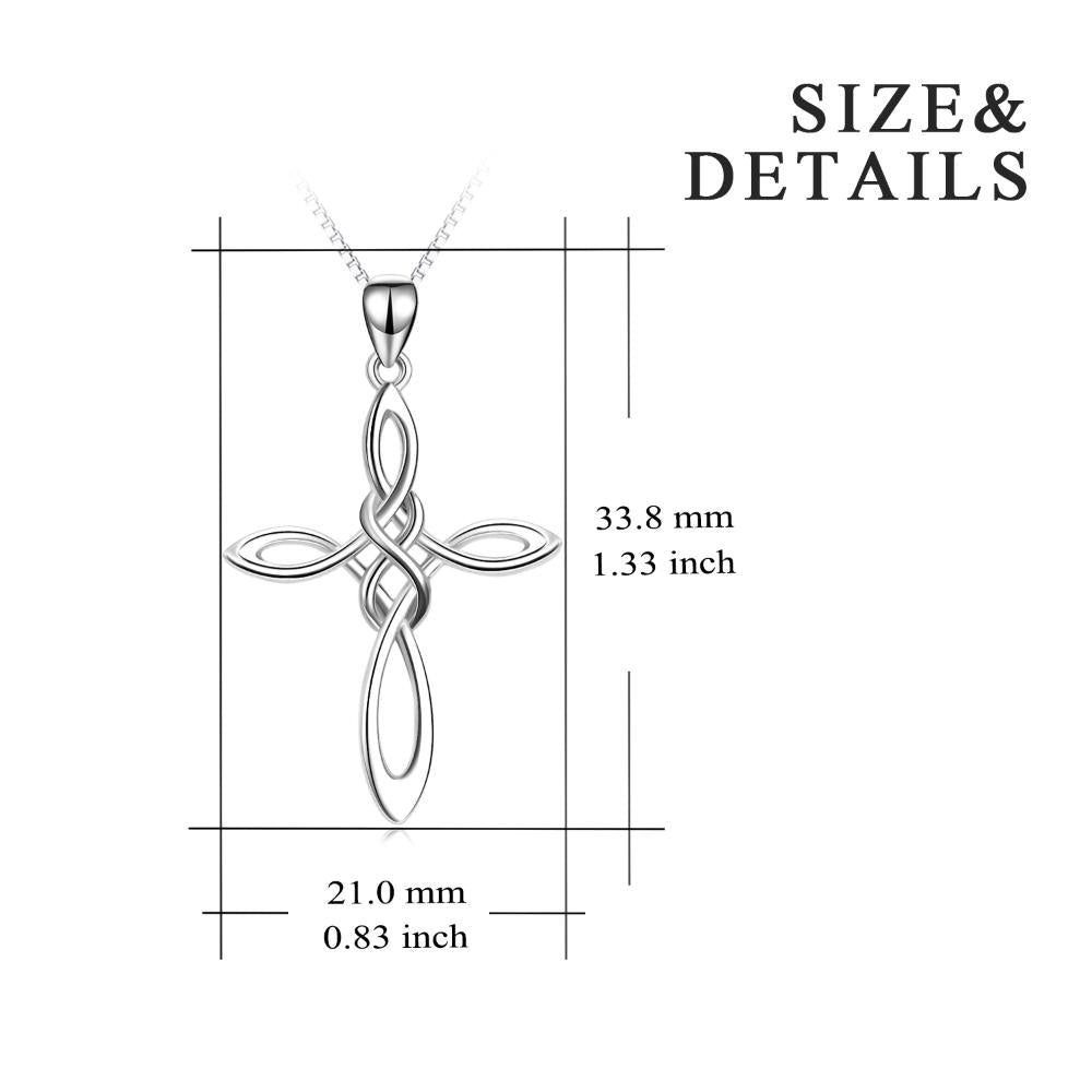 Collier avec pendentif en forme de nœud celtique en argent sterling avec chaîne vénitienne