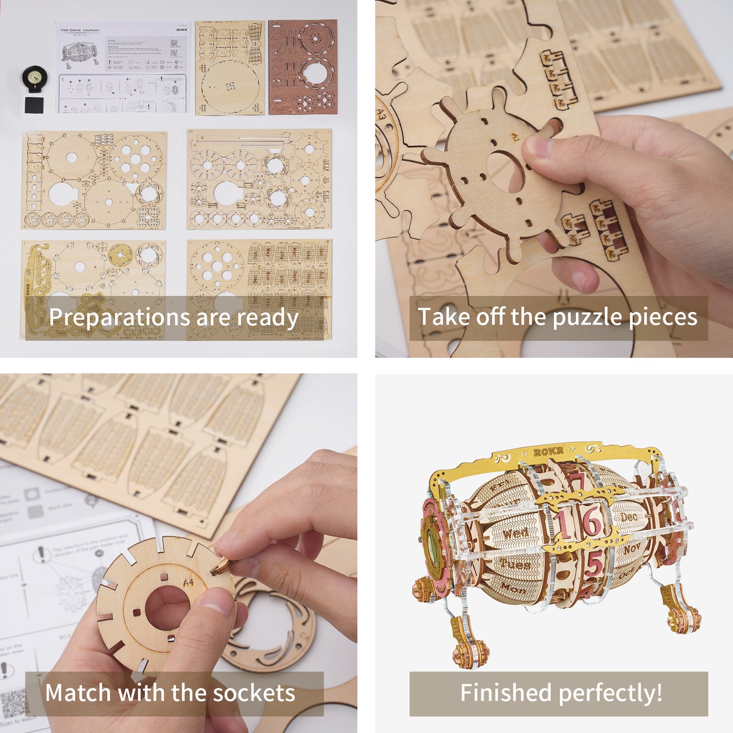 Robotime ROKR zodiaque horloge murale 3D Puzzle en bois modèle assemblage jouets cadeaux pour enfants enfants adolescents LC601 livraison directe du fournisseur