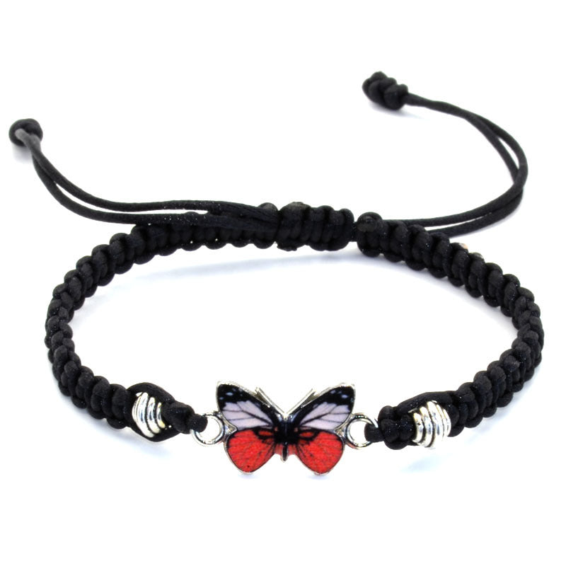 Bracelet papillon couple tissé à la main pour femme