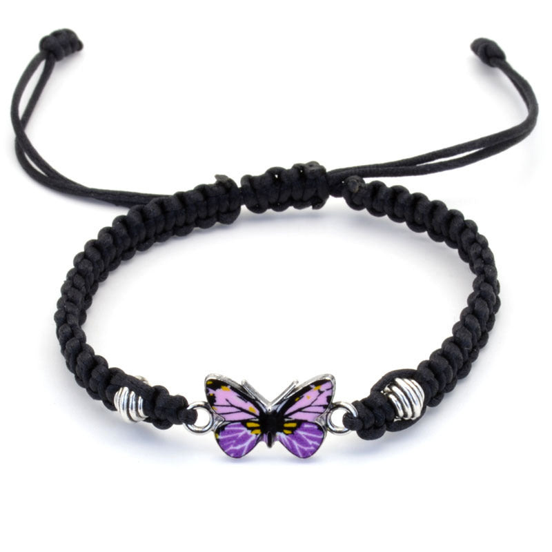 Bracelet papillon couple tissé à la main pour femme