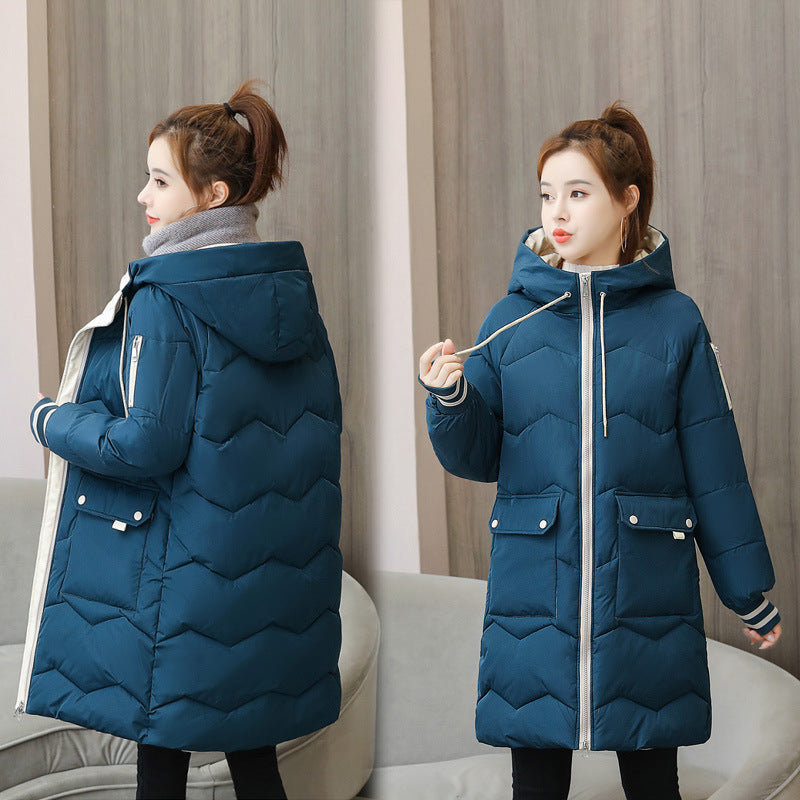 Down Padded Jacket Women's Winter Clothing 2021 New Korean Version Of Loose Cotton Padded Jacket Women's Mid-length Thickened Bread Padded Jacket