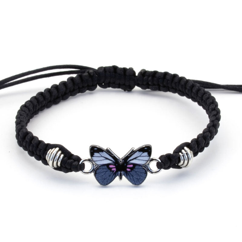Bracelet papillon couple tissé à la main pour femme