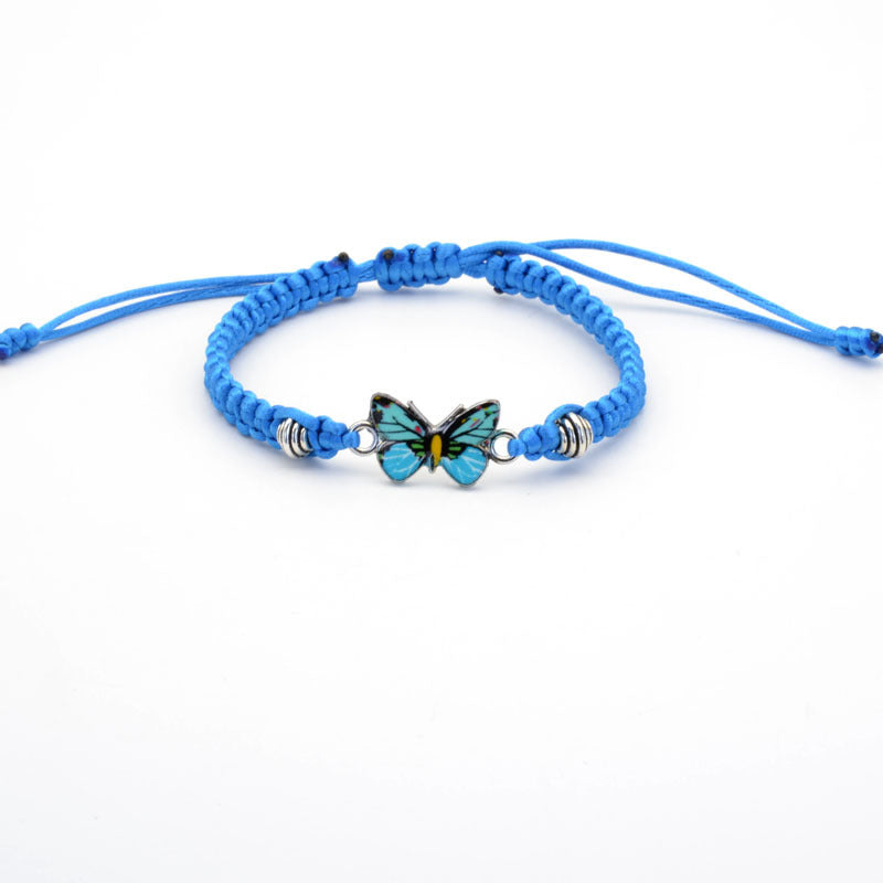Bracelet papillon couple tissé à la main pour femme
