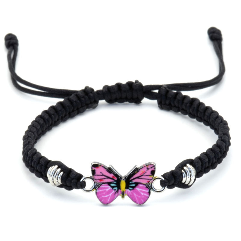 Bracelet papillon couple tissé à la main pour femme