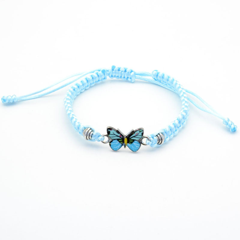 Bracelet papillon couple tissé à la main pour femme