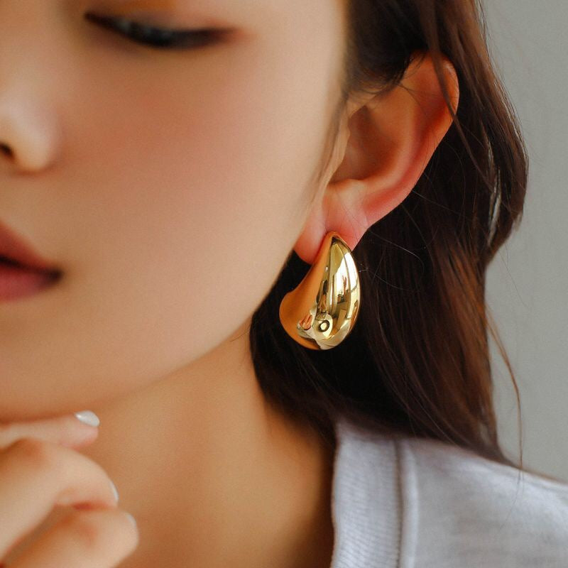Boucles d'oreilles en métal doré 18 carats, bijoux d'oreille simples, doux et Cool, Style géométrique, personnalité