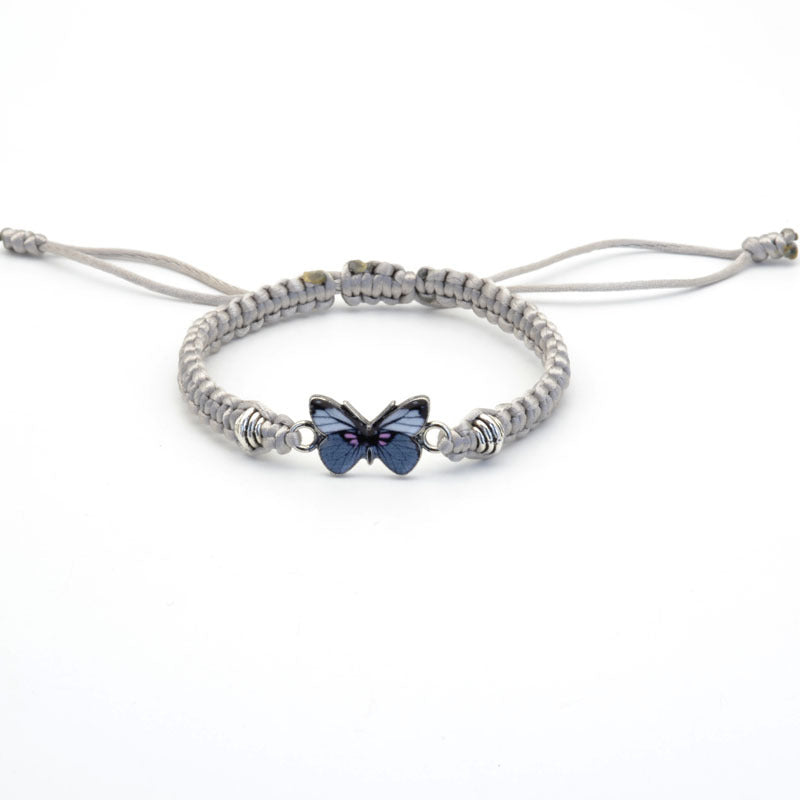 Bracelet papillon couple tissé à la main pour femme