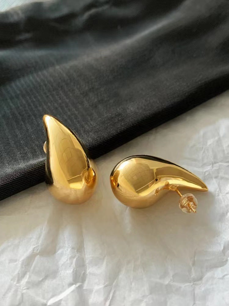 Boucles d'oreilles en métal doré 18 carats, bijoux d'oreille simples, doux et Cool, Style géométrique, personnalité