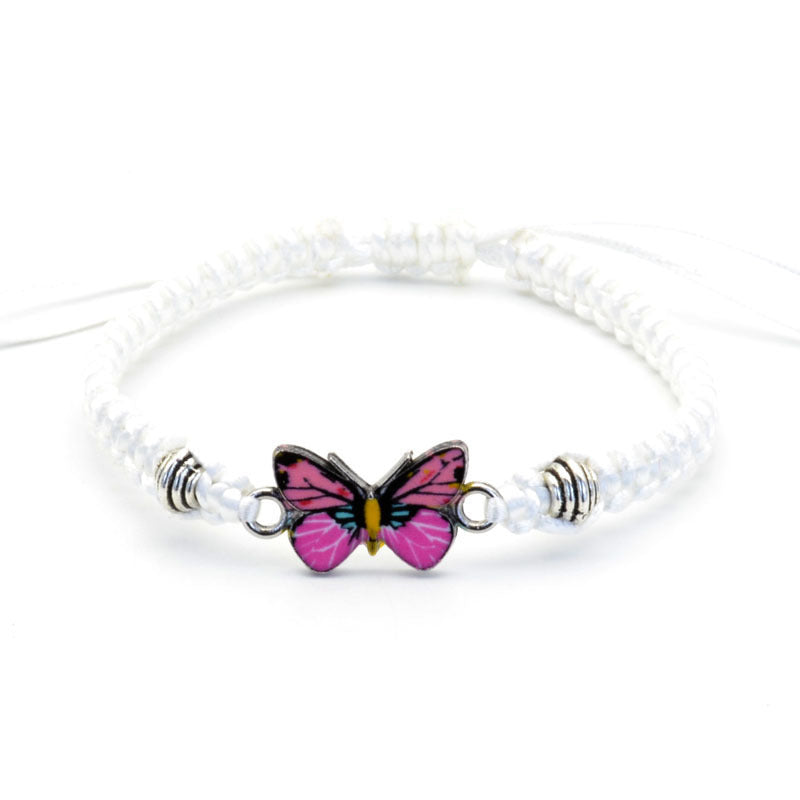 Bracelet papillon couple tissé à la main pour femme