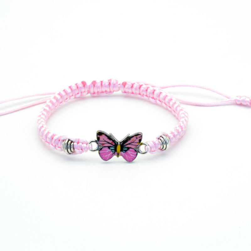 Bracelet papillon couple tissé à la main pour femme