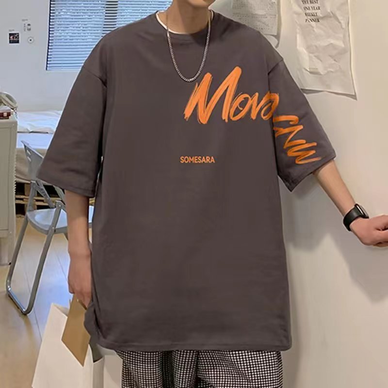 Klein Blue T-shirt Homme Manches Courtes Été Lâche Tendance Nationale Niche Manches Cinq Et Demi Ins Tide Marque High Street T-shirt Grande Taille