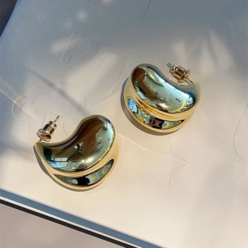 Boucles d'oreilles en métal doré 18 carats, bijoux d'oreille simples, doux et Cool, Style géométrique, personnalité