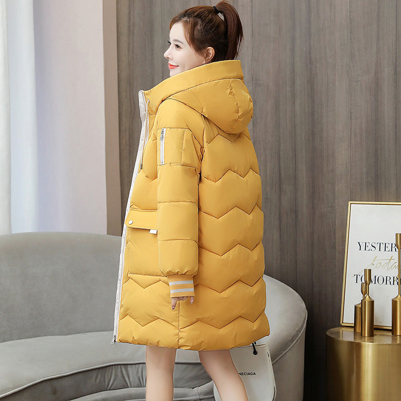 Down Padded Jacket Women's Winter Clothing 2021 New Korean Version Of Loose Cotton Padded Jacket Women's Mid-length Thickened Bread Padded Jacket