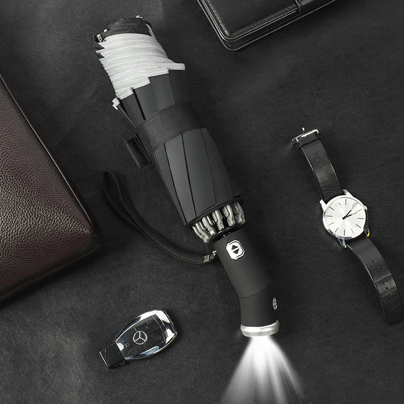 Portable UV Folding Automatic Umbrella Rain Wind Resistant Fashion Sun Umbrellas Reverse Umbrella Umbrella