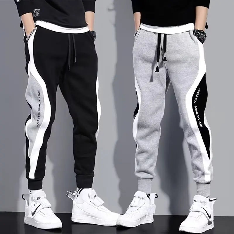 Men’s Black Jogger Pants – Hip Hop Drawstring Sweatpants, Loose Fit Elastic Waist Trousers, Casual Sportswea