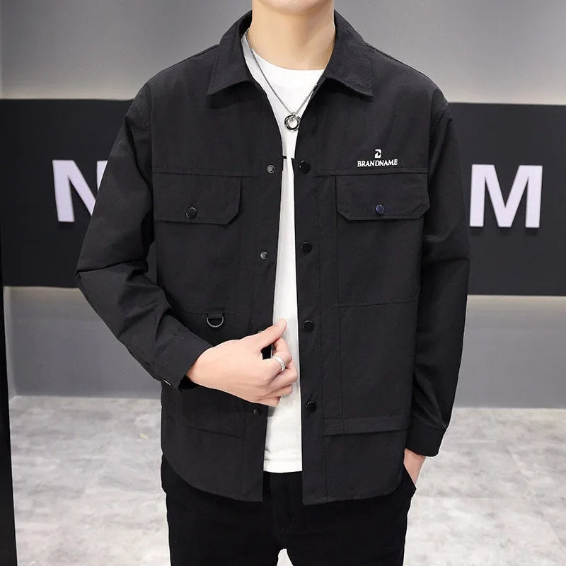 2024 Jacketed Men's Minimalist Fashion Top Versatile Trendy Casual Shirt Jacket Men Clothing
