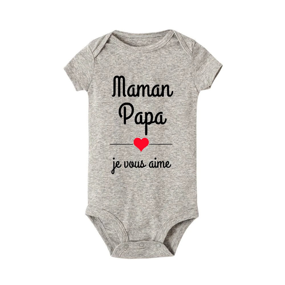 Mom Dad I Love You Baby Bodysuits Infant Outfit New Born Boys Girls Clothes Gift