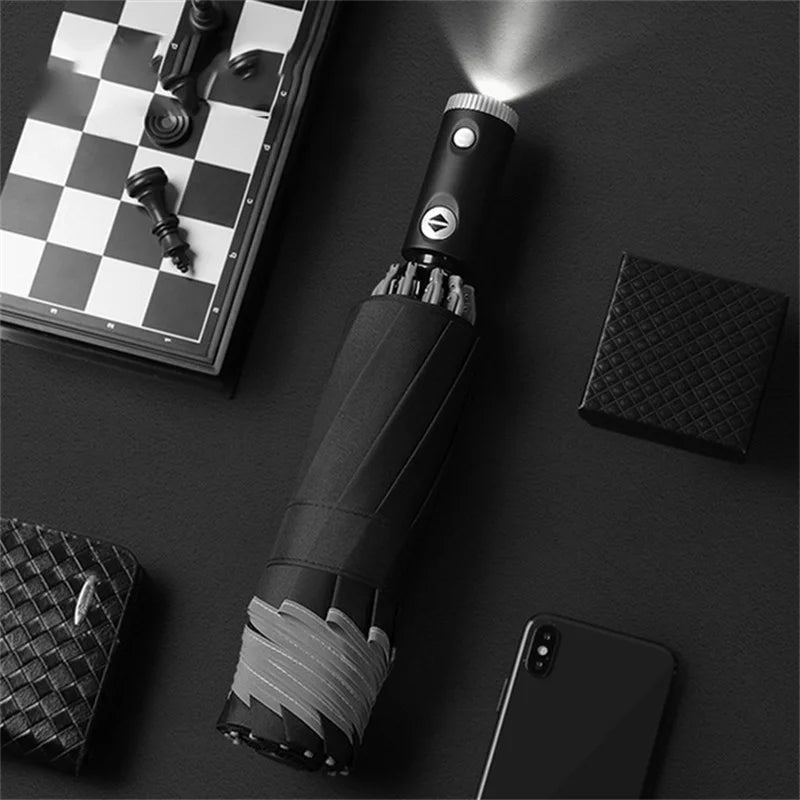 Portable UV Folding Automatic Umbrella Rain Wind Resistant Fashion Sun Umbrellas Reverse Umbrella Umbrella