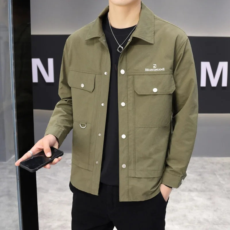 2024 Jacketed Men's Minimalist Fashion Top Versatile Trendy Casual Shirt Jacket Men Clothing