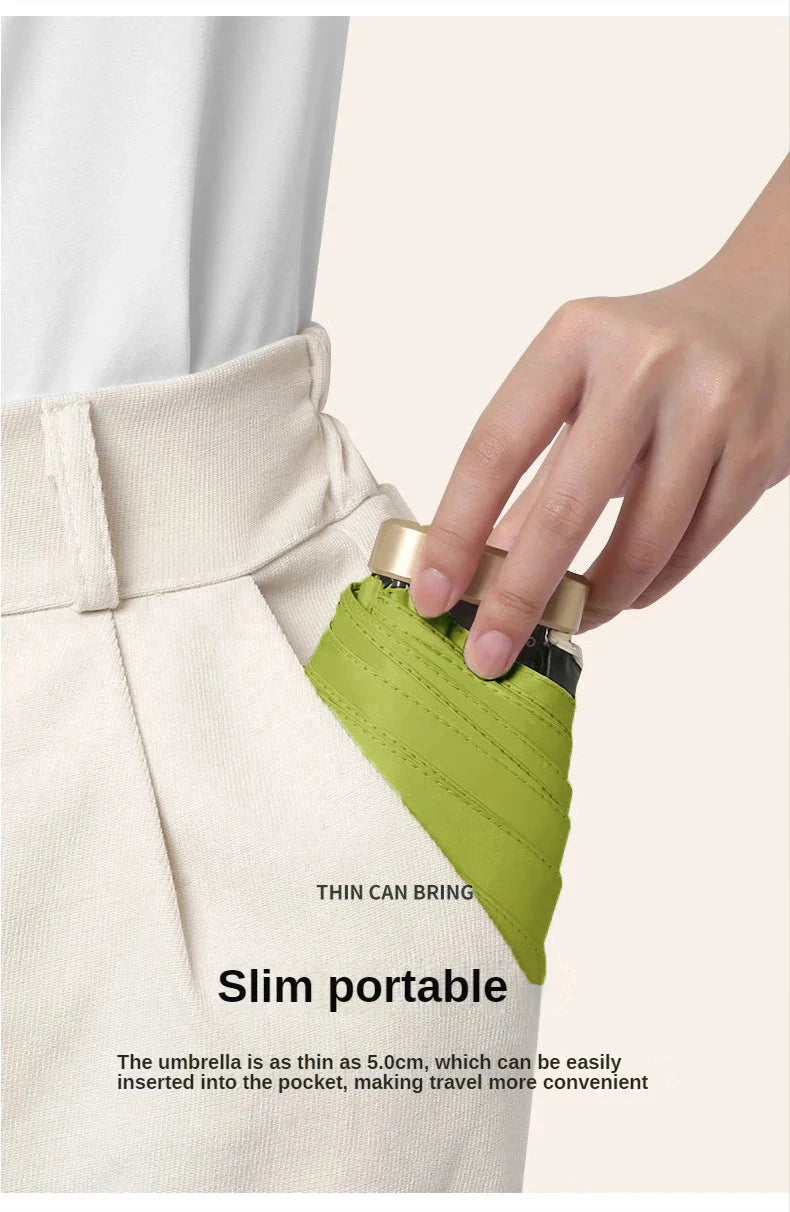 Mini Sun Umbrella Pocket Rain Umbrella Folding UV Ultraviolet Protection Sun Shade Pocket