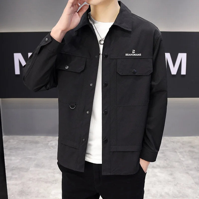 2024 Jacketed Men's Minimalist Fashion Top Versatile Trendy Casual Shirt Jacket Men Clothing