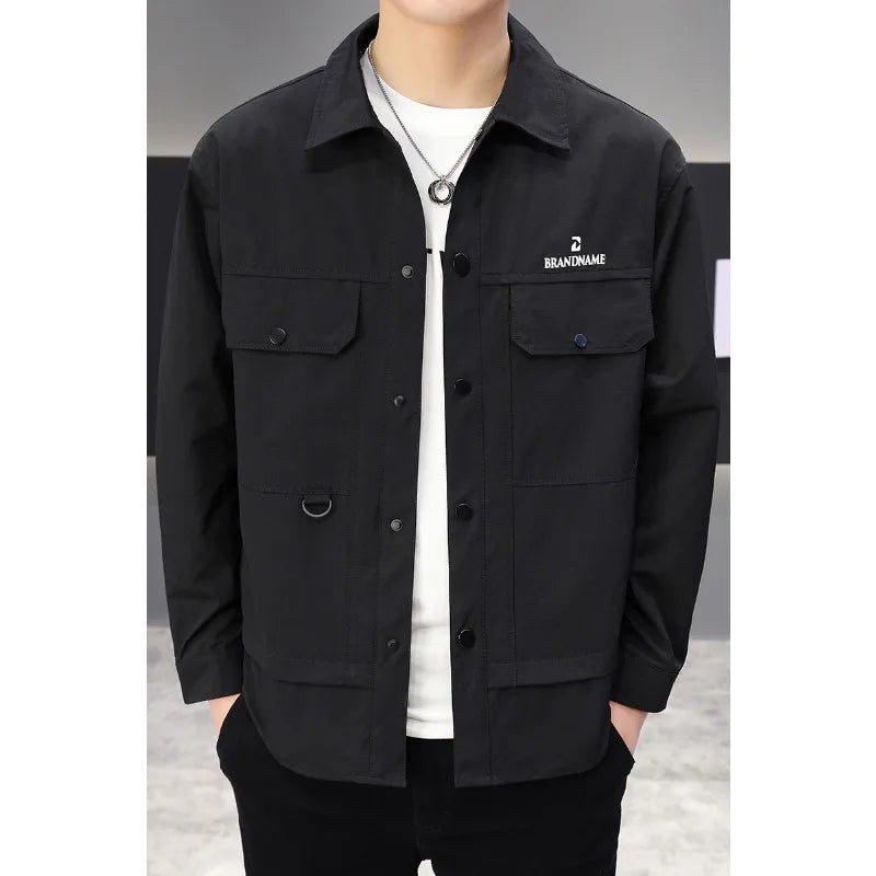 2024 Jacketed Men's Minimalist Fashion Top Versatile Trendy Casual Shirt Jacket Men Clothing
