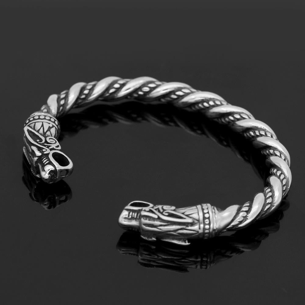Bracelet torsadé tressé rétro européen et américain, en cuivre plaqué argent, Bracelet géométrique pour hommes, vente en gros