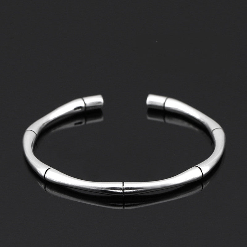 Bracelet torsadé tressé rétro européen et américain, en cuivre plaqué argent, Bracelet géométrique pour hommes, vente en gros