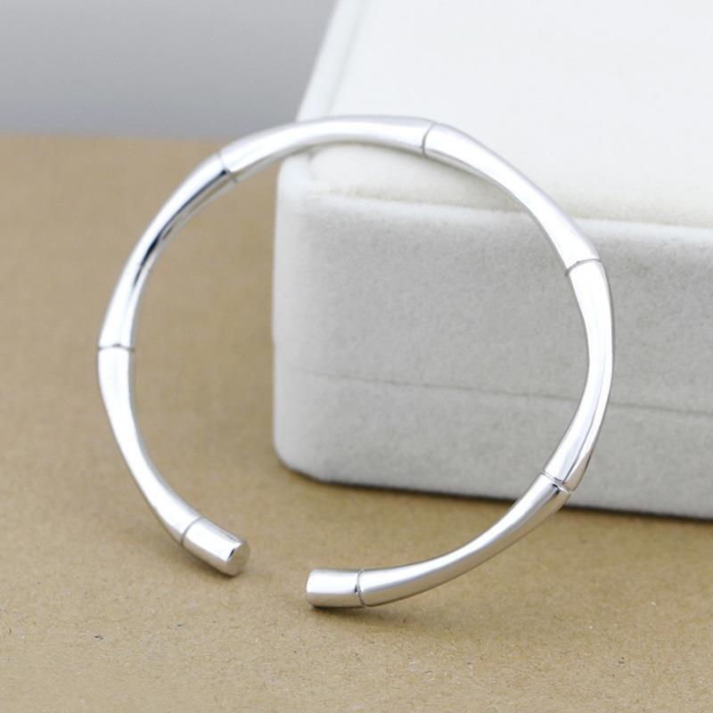 Bracelet torsadé tressé rétro européen et américain, en cuivre plaqué argent, Bracelet géométrique pour hommes, vente en gros