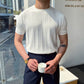 Men's Light Luxury Knitted Round Neck Thin Short Sleeve