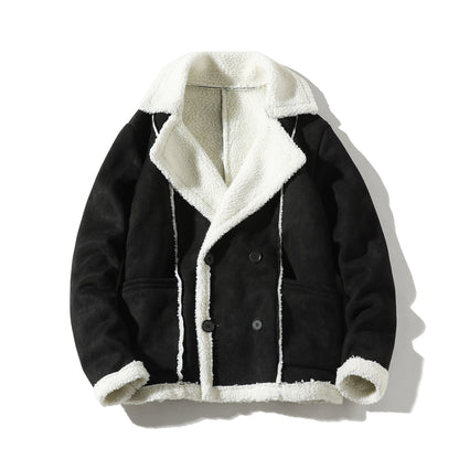 Manteau en coton peluche d'agneau de marque de mode pour hommes