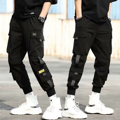 Salopette Ins pour hommes, Leggings multi-poches de marque tendance, pantalons décontractés à neuf points d'automne pour hommes, étudiants, Version coréenne de la tendance 
