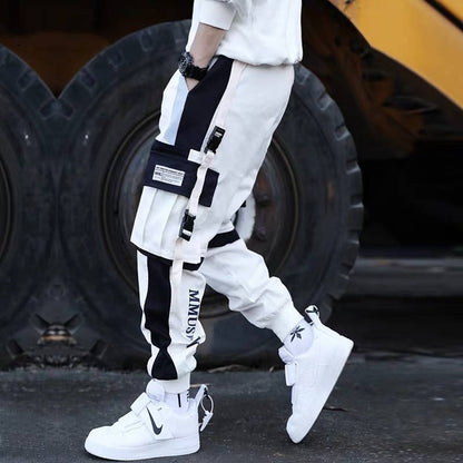 Salopette Ins pour hommes, Leggings multi-poches de marque tendance, pantalons décontractés à neuf points d'automne pour hommes, étudiants, Version coréenne de la tendance 