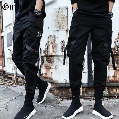 Salopette Ins pour hommes, Leggings multi-poches de marque tendance, pantalons décontractés à neuf points d'automne pour hommes, étudiants, Version coréenne de la tendance 