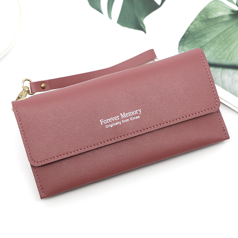 Long Simple Solid Color Ladies Wallet