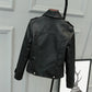 Short Korean Slim-Fit Motorcycle Pu Jacket