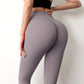 Double-sided Brushed Lulu Nude Yoga Pants For Women High-waisted Peach Butt-lifting Tights Sports Chrysanthemum Fitness Pants