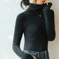 Pile High Collar Base Shirt Women&#039;s Spring Autumn And Winter Interior Western Style Black Long Sleeve Knitted Shirt Women&#039;s Needle