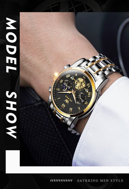 Montre à quartz étanche multifonctionnelle lumineuse non mécanique pour hommes