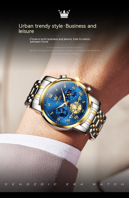 Montre à quartz étanche multifonctionnelle lumineuse non mécanique pour hommes