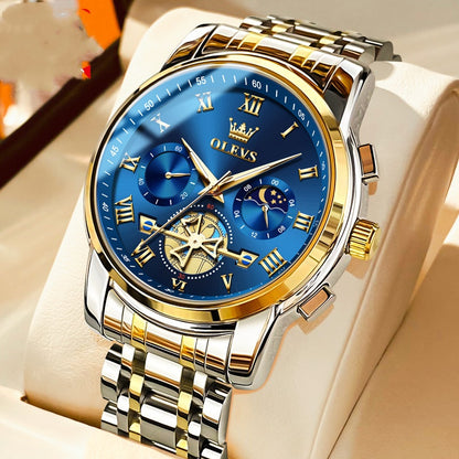 Montre à quartz étanche multifonctionnelle lumineuse non mécanique pour hommes
