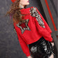 Red sequined beaded jacket