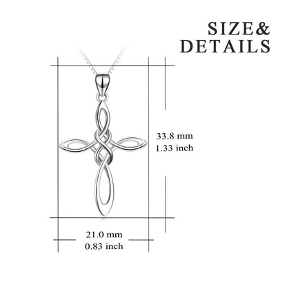 Collier avec pendentif en forme de nœud celtique en argent sterling avec chaîne vénitienne