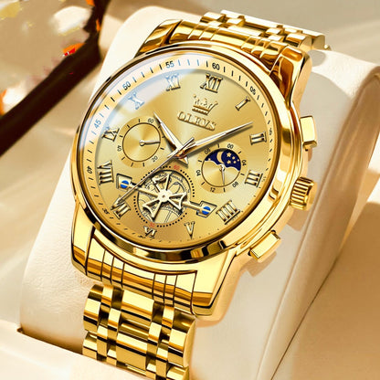 Montre à quartz étanche multifonctionnelle lumineuse non mécanique pour hommes