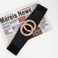 New Black Double Ring Fashion Elastic Belt Gold Metal Buckle Elastic Waist Wide Waist Seal Simple And Versatile