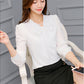 shirt long sleeve bottoming white shirt top chiffon shirt