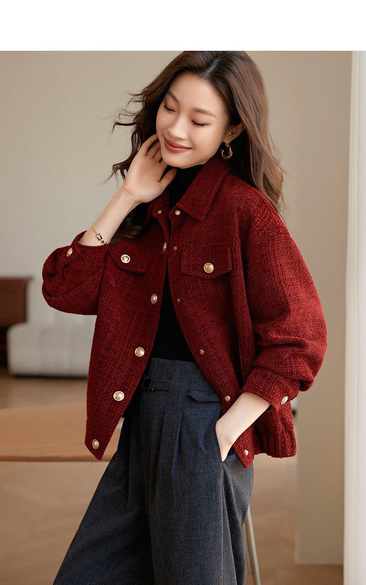 Lucky Red Kafuu Thickened Coat For Women