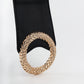 New Black Double Ring Fashion Elastic Belt Gold Metal Buckle Elastic Waist Wide Waist Seal Simple And Versatile