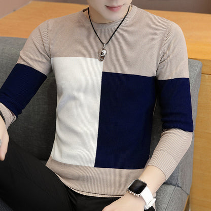 Men's Autumn New  Foreign Trade Men's Bottom Sweater Korean Style Clothes Slim Tops Men's Knitwear Wholesale