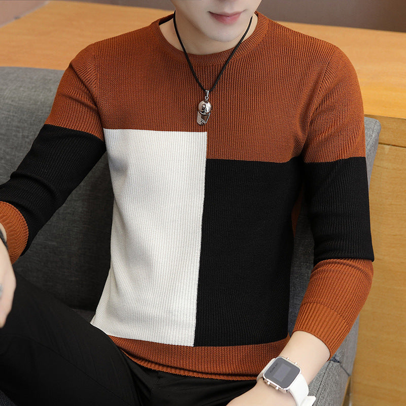 Men's Autumn New  Foreign Trade Men's Bottom Sweater Korean Style Clothes Slim Tops Men's Knitwear Wholesale